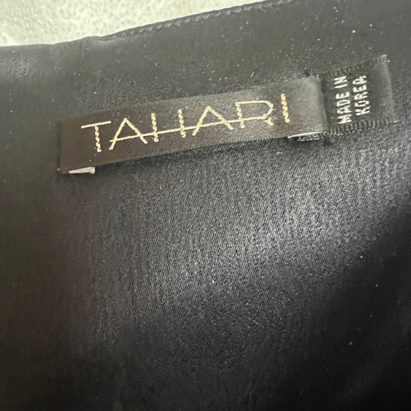 Tahari brand Midnight blue/black heavy satin dress. - Picture 4 of 7